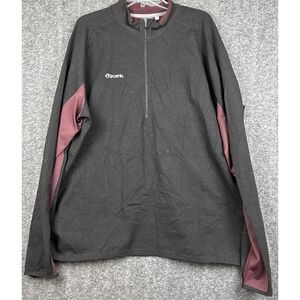 Sporthill Mens‎ XXL Black 1/4 Zip Pullover Shirt Mock Keck Black Burgundy